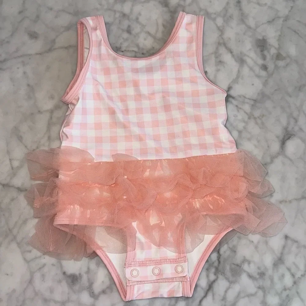 Tucker & Tate, Adorable 1 pc BS, 12 Months, Light pink & white, Worn Once
